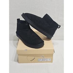 Soda MUTUAL Women's Flat Platform Sherpa Lined Faux Fur Mini Snow Ankle Boot 7.5